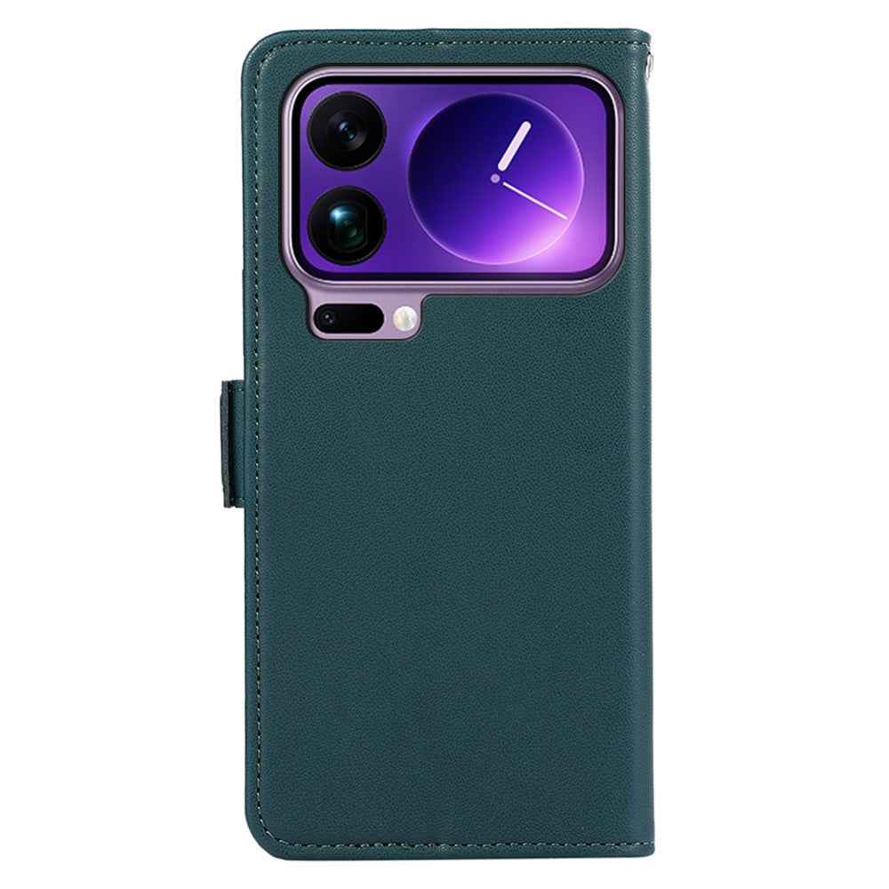 ABEEL For Xiaomi 17 Pro Case Leather Phone Cover with RFID Blocking Wallet - Green