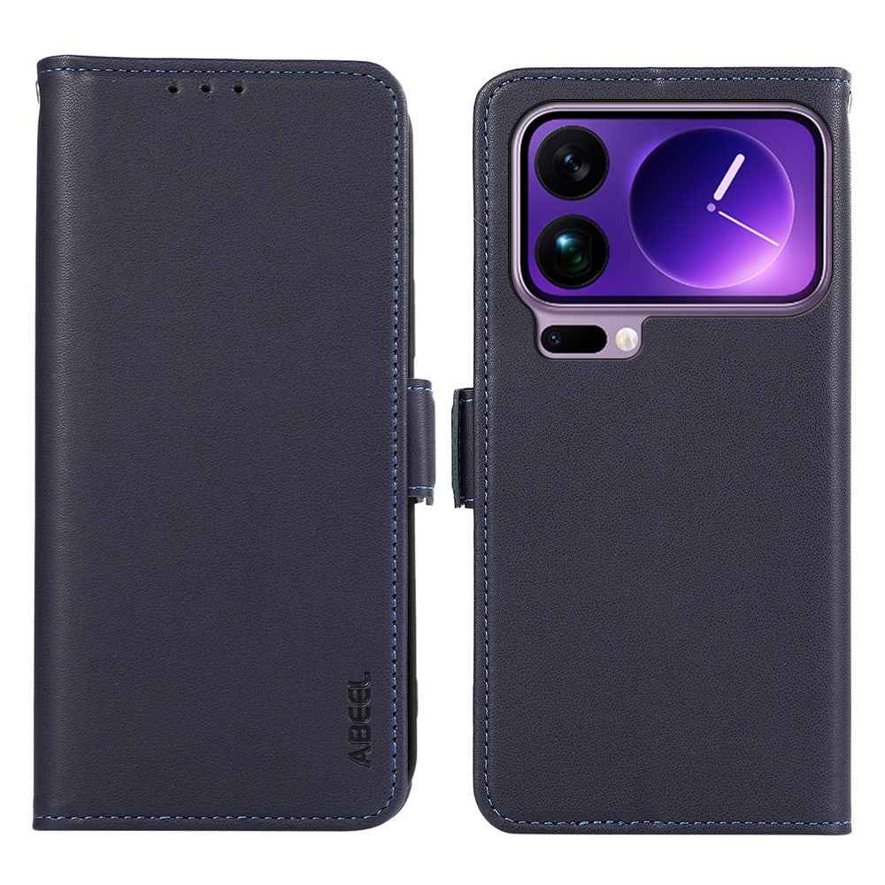 ABEEL For Xiaomi 17 Pro Case Leather Phone Cover with RFID Blocking Wallet - Blue