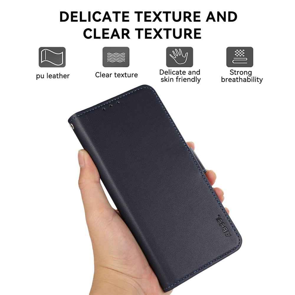 ABEEL For Xiaomi 17 Pro Case Leather Phone Cover with RFID Blocking Wallet - Blue