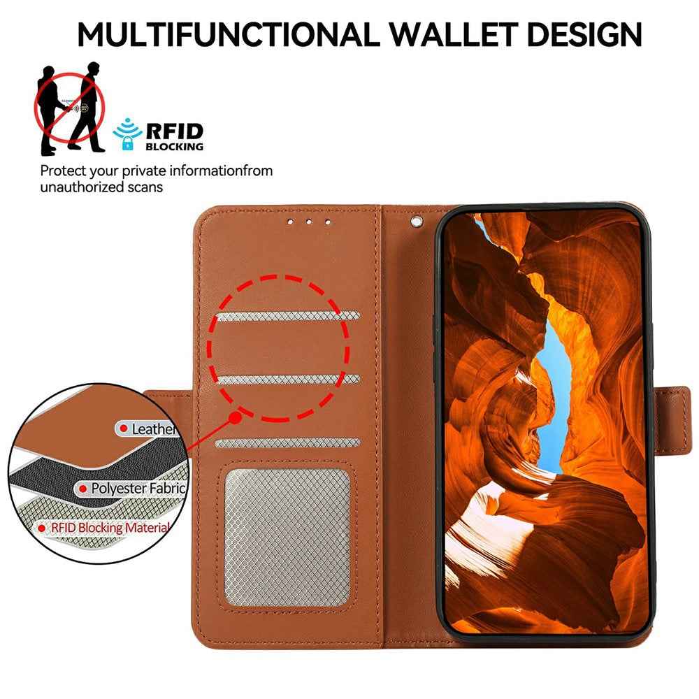 ABEEL For Xiaomi 17 Pro Case Leather Phone Cover with RFID Blocking Wallet - Brown