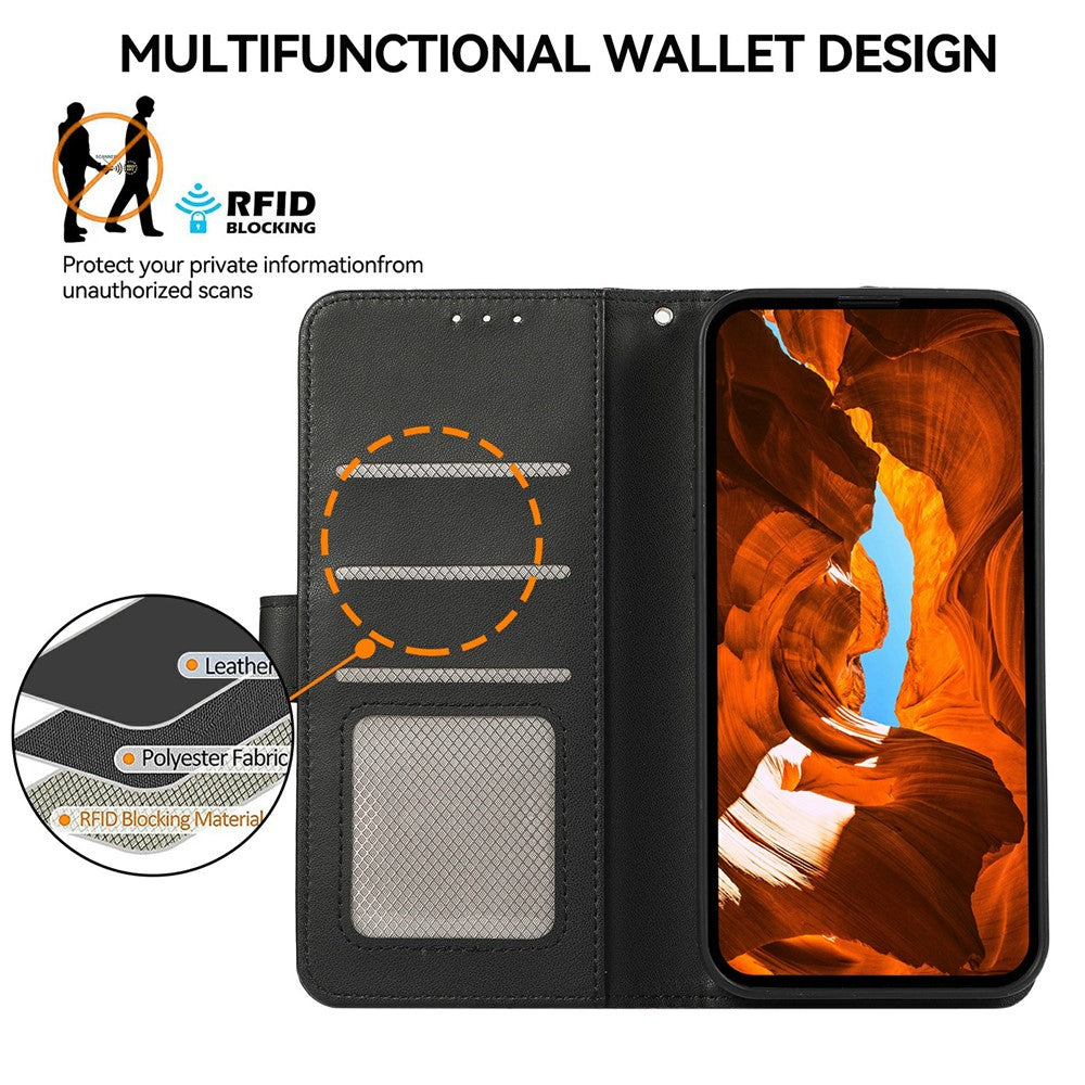 For Xiaomi 17 Pro Max Case RFID Blocking Flip Leather Phone Cover - Black