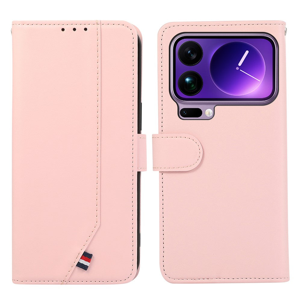 For Xiaomi 17 Pro Max Case RFID Blocking Flip Leather Phone Cover - Pink