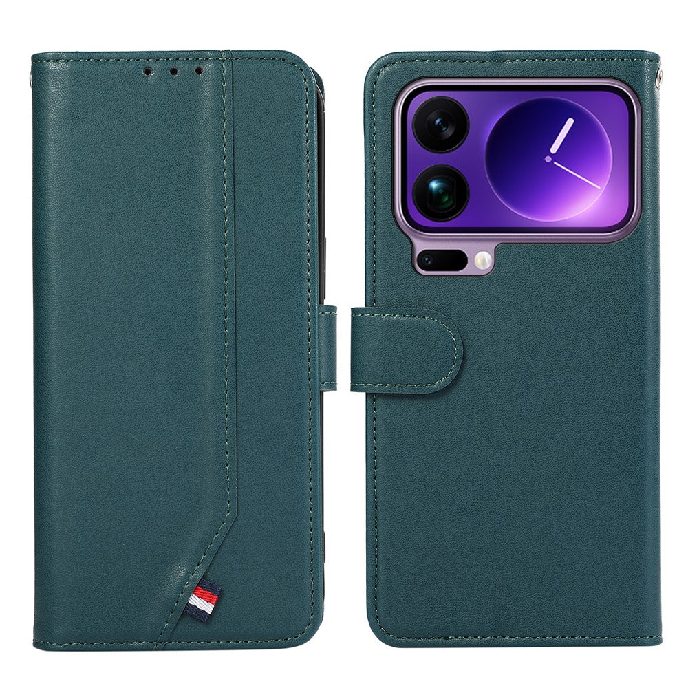 For Xiaomi 17 Pro Max Case RFID Blocking Flip Leather Phone Cover - Green