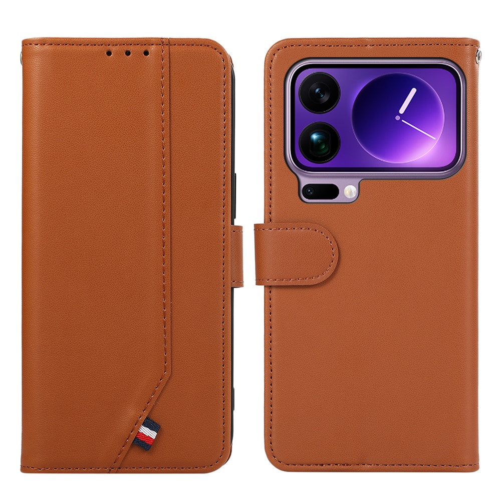 For Xiaomi 17 Pro Max Case RFID Blocking Flip Leather Phone Cover - Brown