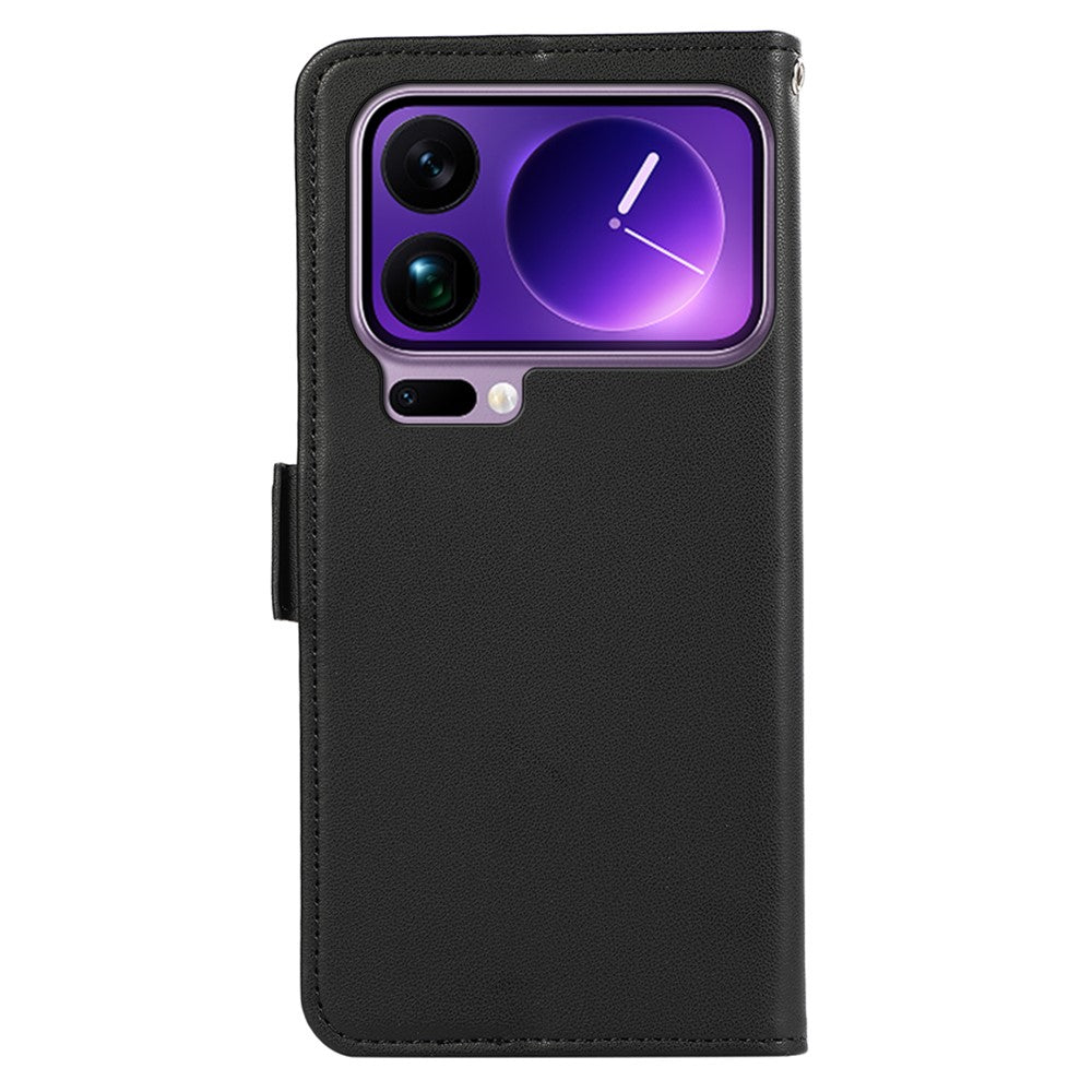 ABEEL For Xiaomi 17 Pro Max Case Leather Phone Cover with RFID Blocking Wallet - Black
