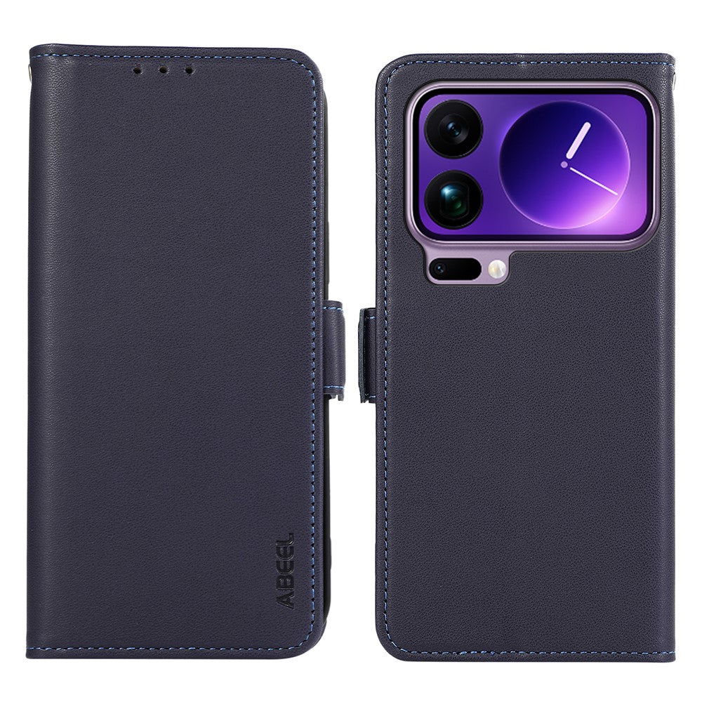 ABEEL For Xiaomi 17 Pro Max Case Leather Phone Cover with RFID Blocking Wallet - Blue