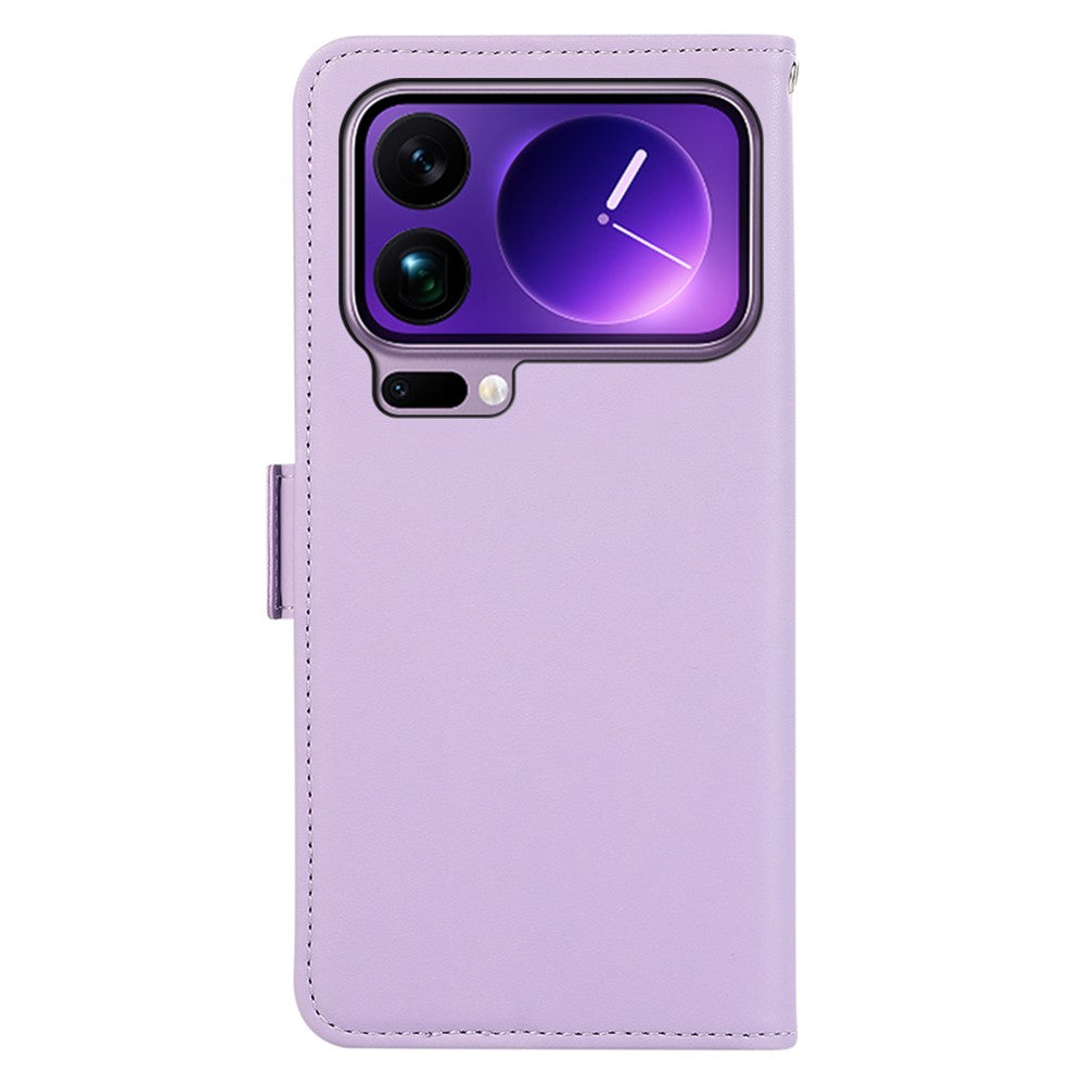 ABEEL For Xiaomi 17 Pro Max Case Leather Phone Cover with RFID Blocking Wallet - Purple