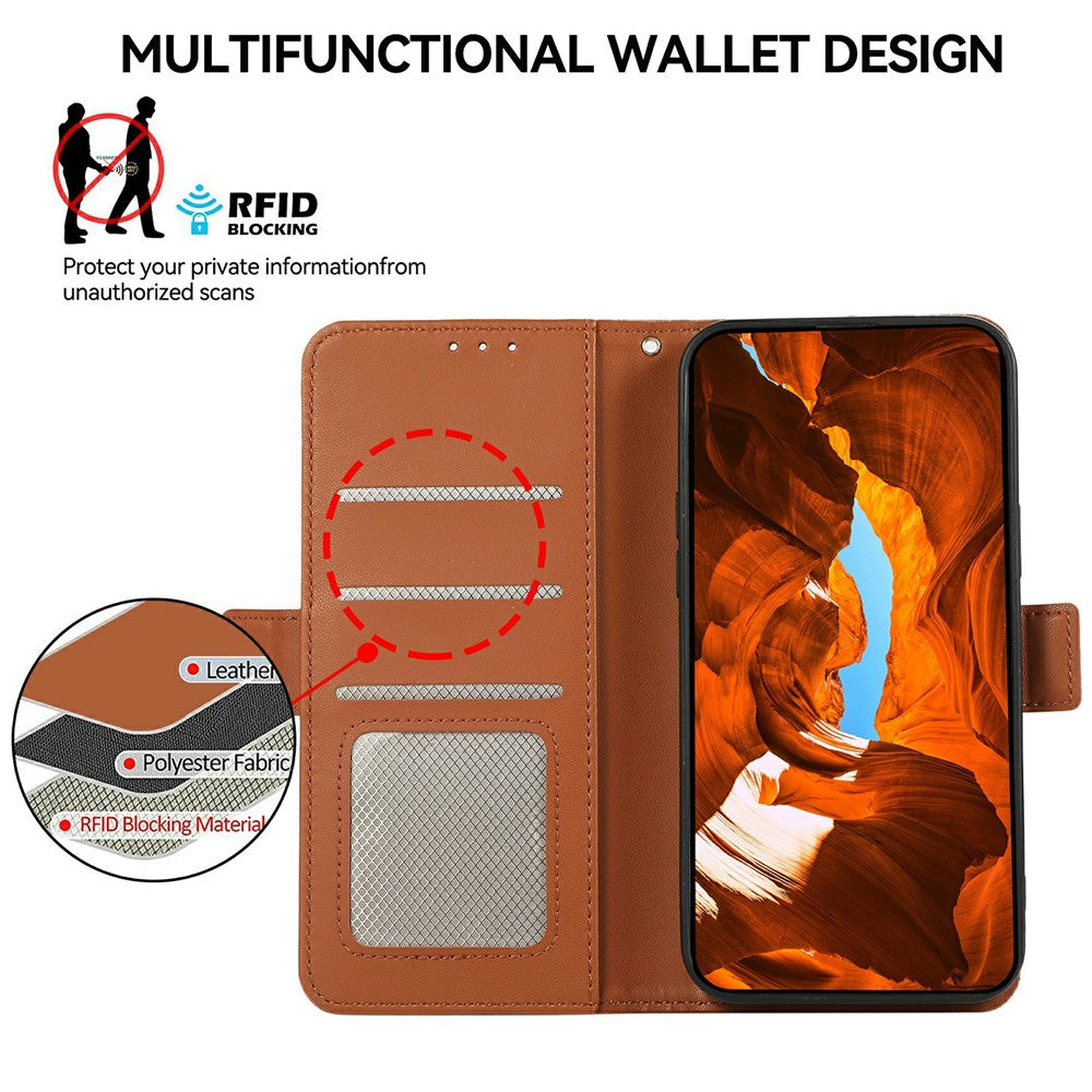 ABEEL For Xiaomi 17 Pro Max Case Leather Phone Cover with RFID Blocking Wallet - Brown