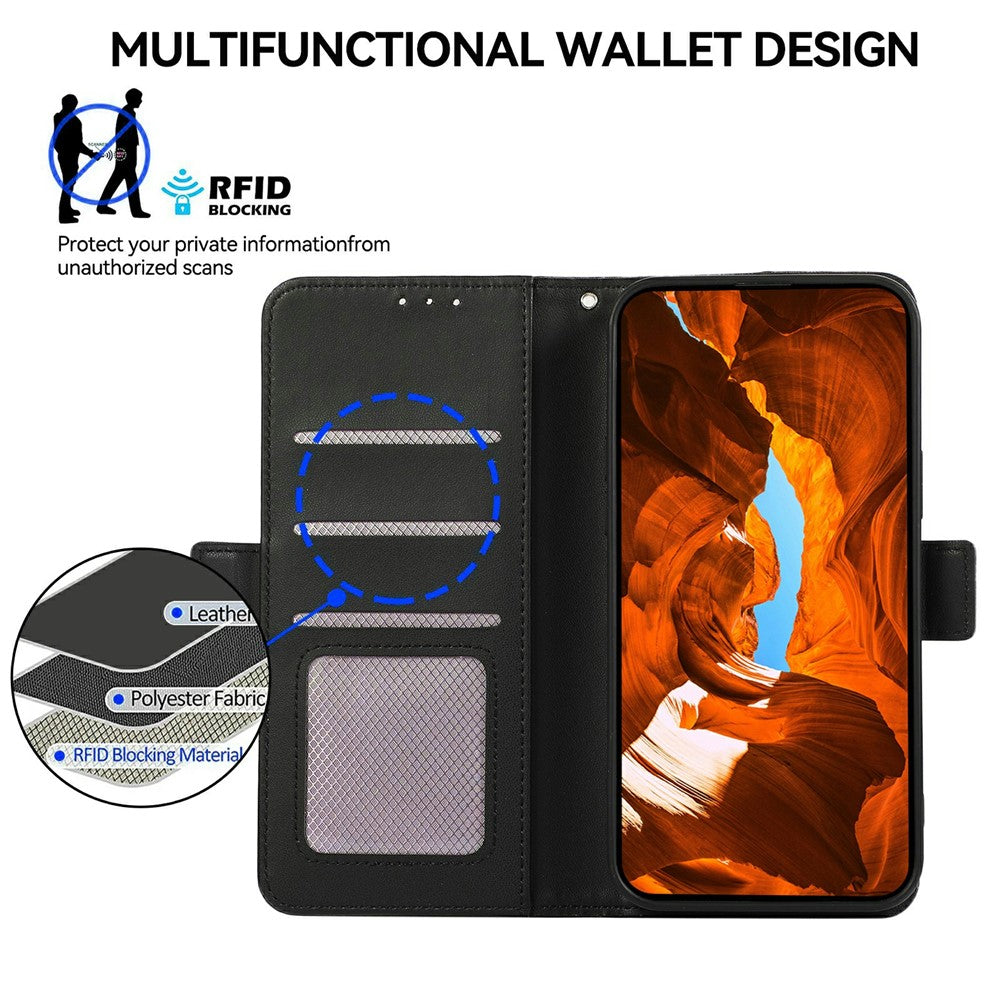 ABEEL For Xiaomi Redmi Note 15 Pro 5G (Global) Case Leather Phone Cover with RFID Blocking Wallet - Black