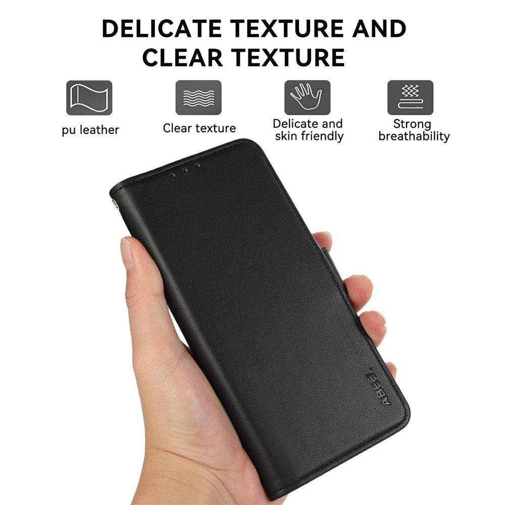 ABEEL For Xiaomi Redmi Note 15 Pro 5G (Global) Case Leather Phone Cover with RFID Blocking Wallet - Black