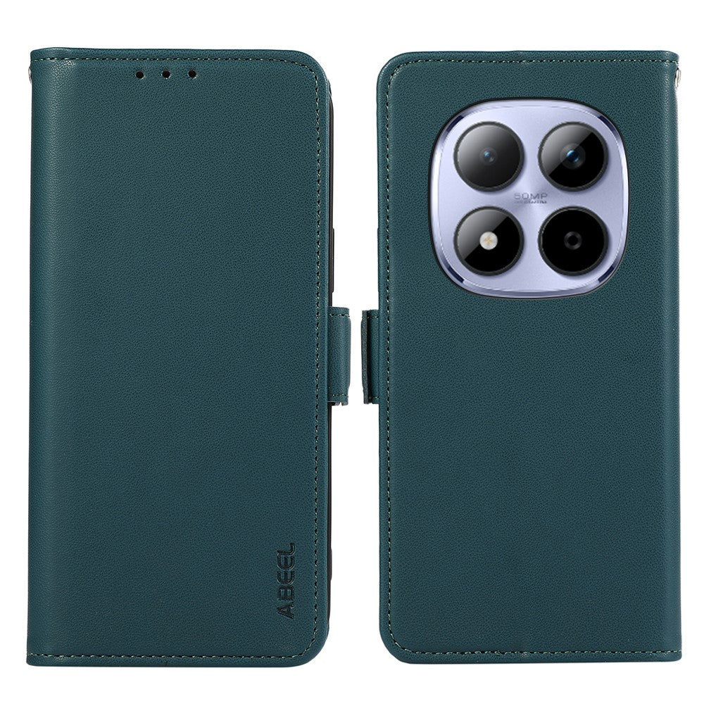 ABEEL For Xiaomi Redmi Note 15 Pro 5G (Global) Case Leather Phone Cover with RFID Blocking Wallet - Green