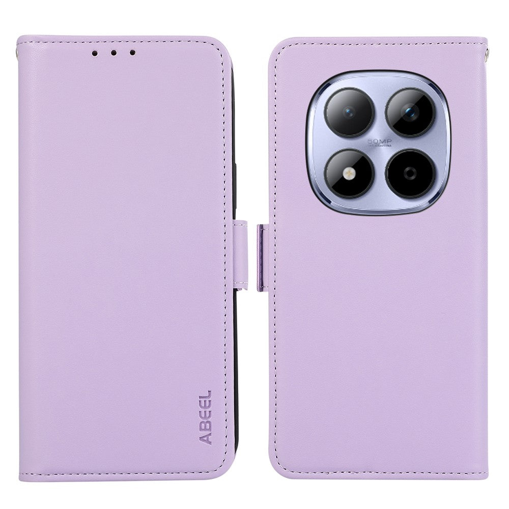 ABEEL For Xiaomi Redmi Note 15 Pro 5G (Global) Case Leather Phone Cover with RFID Blocking Wallet - Purple