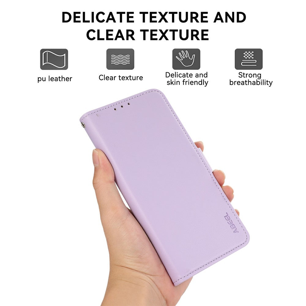 ABEEL For Xiaomi Redmi Note 15 Pro 5G (Global) Case Leather Phone Cover with RFID Blocking Wallet - Purple