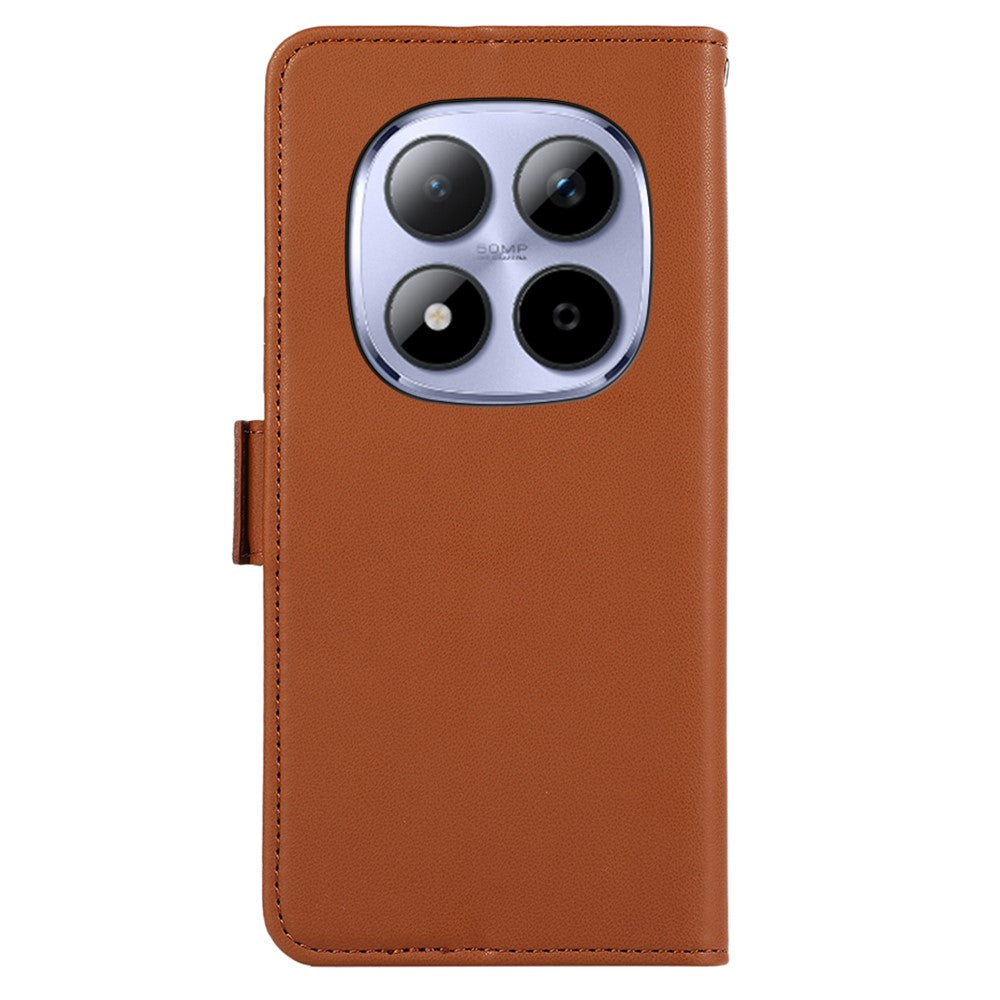 ABEEL For Xiaomi Redmi Note 15 Pro 5G (Global) Case Leather Phone Cover with RFID Blocking Wallet - Brown