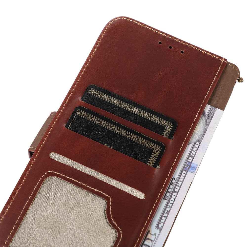 For Xiaomi Redmi Note 15 Pro 5G (Global) Case RFID Blocking Genuine Cow Leather Wallet Phone Cover - Brown