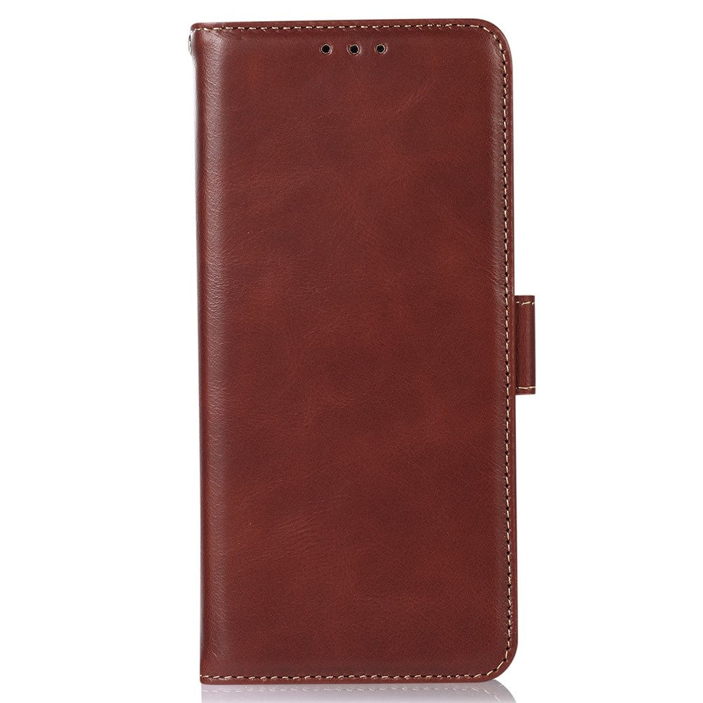 For Xiaomi Redmi Note 15 Pro 5G (Global) Case RFID Blocking Genuine Cow Leather Wallet Phone Cover - Brown