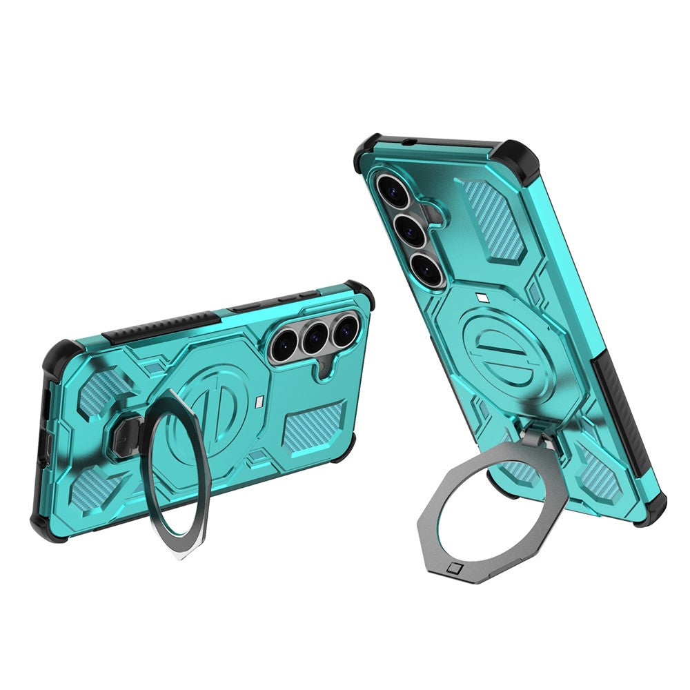 For-Samsung-Galaxy-S26-/-S26-Pro-Magnetic-Case-Rotating-Metal-Kickstand-Shockproof-PC-+-TPU-Phone-Back-Cover-Baby-Blue