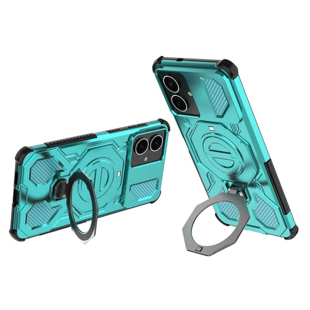 For-Samsung-Galaxy-S26-Edge-Magnetic-Case-Rotating-Metal-Kickstand-Shockproof-PC-+-TPU-Phone-Back-Cover-Baby-Blue