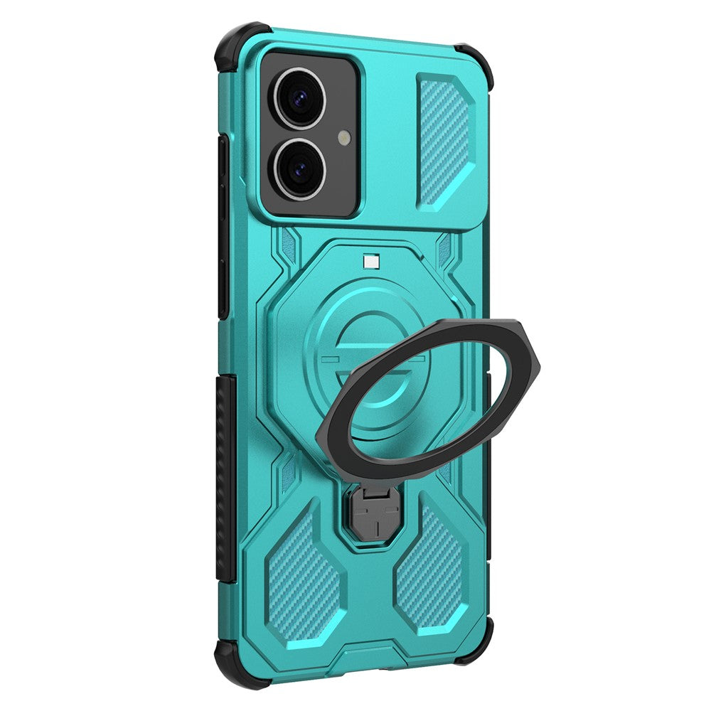 For-Samsung-Galaxy-S26-Edge-Magnetic-Case-Rotating-Metal-Kickstand-Shockproof-PC-+-TPU-Phone-Back-Cover-Baby-Blue