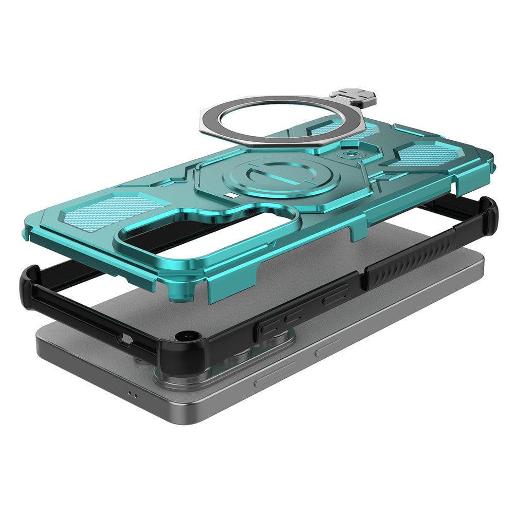 For-Samsung-Galaxy-S26-Ultra-Magnetic-Case-Rotating-Metal-Kickstand-Shockproof-PC-+-TPU-Phone-Back-Cover-Baby-Blue