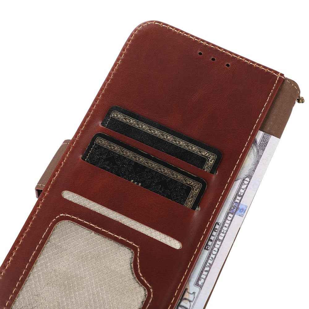 For Xiaomi 17 Pro Case RFID Blocking Genuine Cow Leather Wallet Phone Cover - Brown