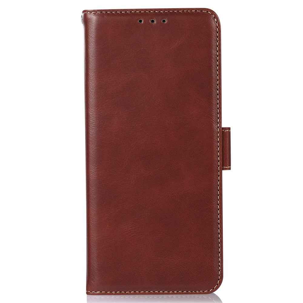 For Xiaomi 17 Pro Case RFID Blocking Genuine Cow Leather Wallet Phone Cover - Brown