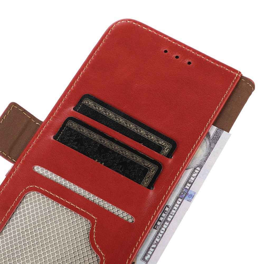 For Xiaomi 17 Pro Case RFID Blocking Genuine Cow Leather Wallet Phone Cover - Red