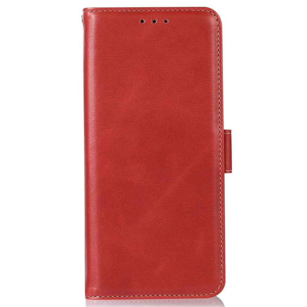 For Xiaomi 17 Pro Case RFID Blocking Genuine Cow Leather Wallet Phone Cover - Red