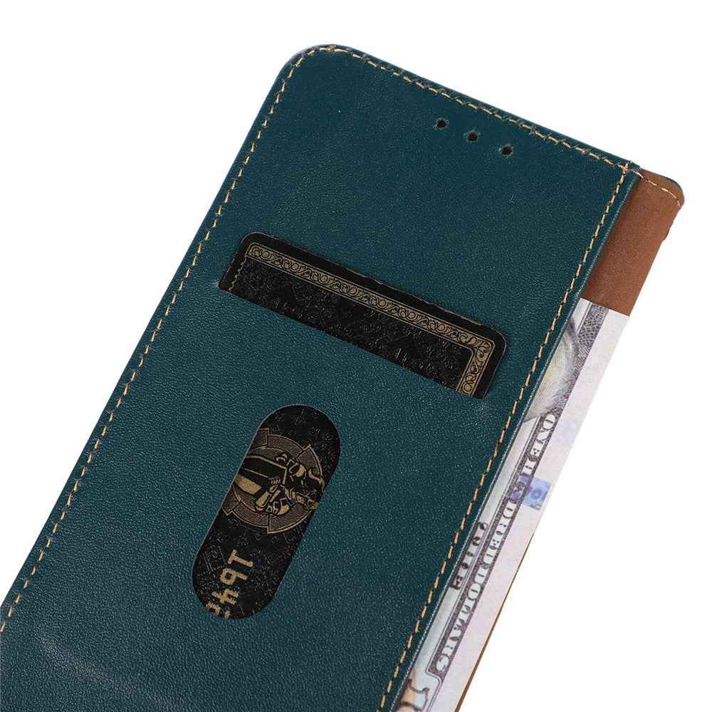 KHAZNEH For Xiaomi 17 Pro Case Wallet Genuine Cow Leather Phone Cover Nappa Texture - Green