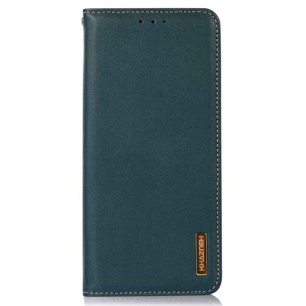 KHAZNEH For Xiaomi 17 Pro Case Wallet Genuine Cow Leather Phone Cover Nappa Texture - Green