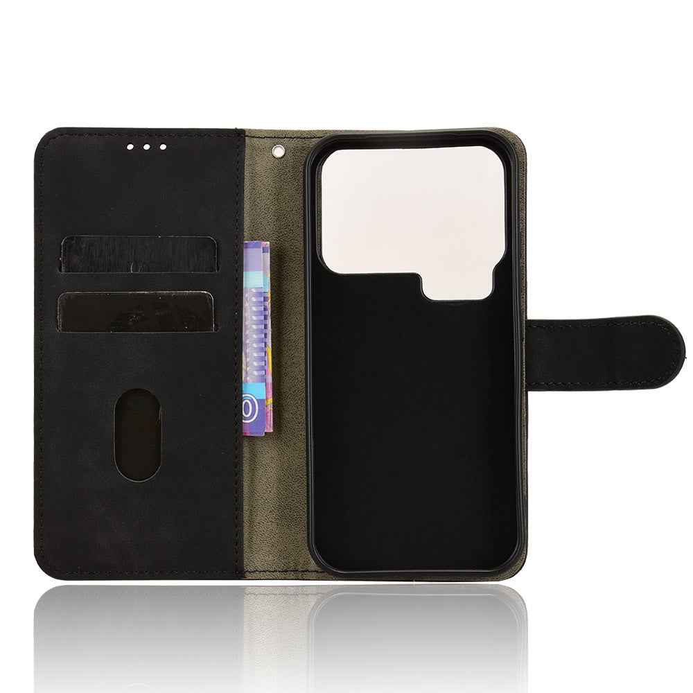 For Xiaomi 17 Pro Leather Case Skin Feel Anti Drop Wallet Flip Phone Cover - Black