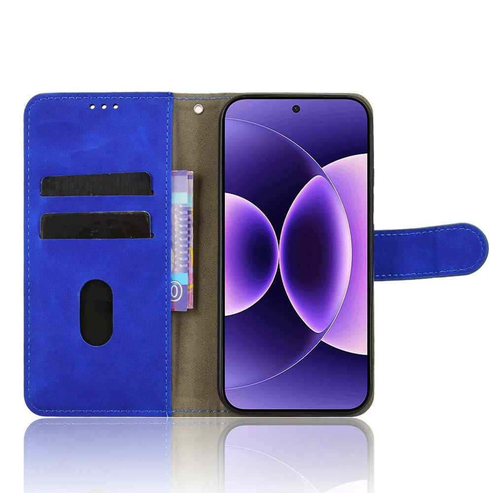 For Xiaomi 17 Pro Leather Case Skin Feel Anti Drop Wallet Flip Phone Cover - Blue