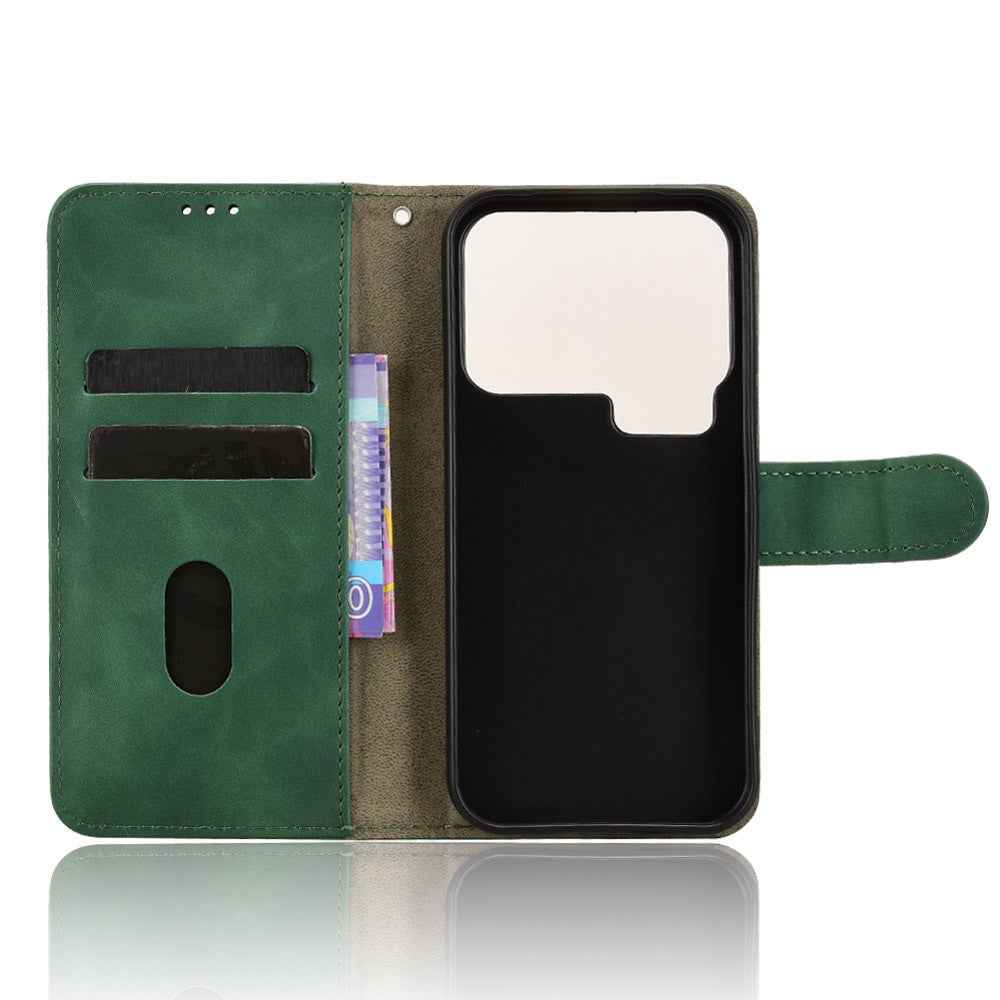 For Xiaomi 17 Pro Leather Case Skin Feel Anti Drop Wallet Flip Phone Cover - Green