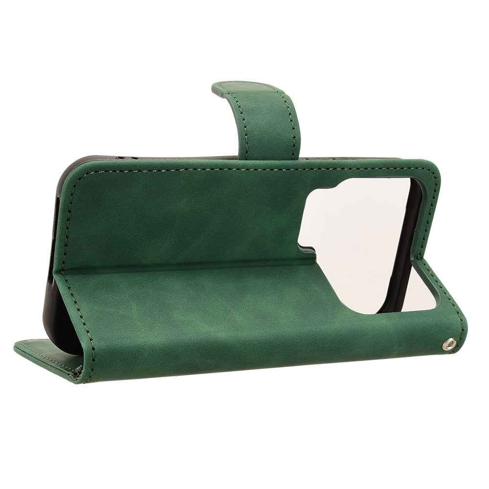 For Xiaomi 17 Pro Leather Case Skin Feel Anti Drop Wallet Flip Phone Cover - Green