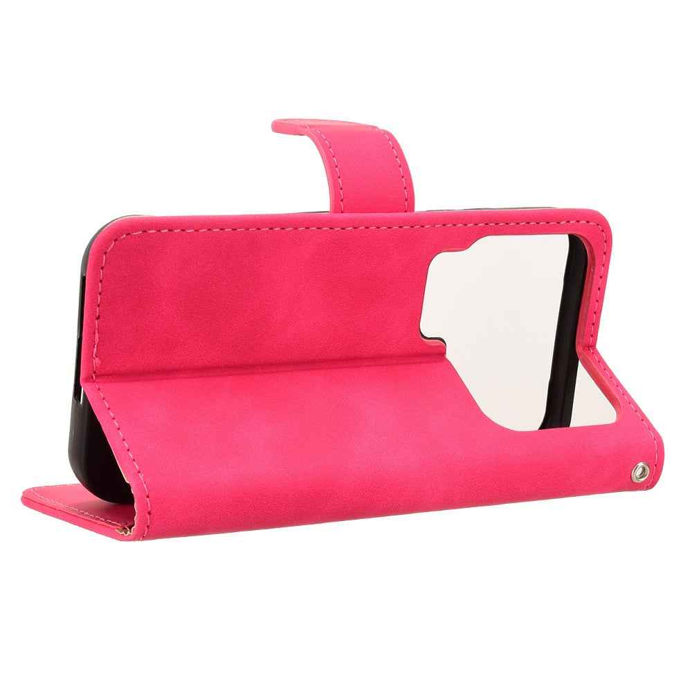 For Xiaomi 17 Pro Leather Case Skin Feel Anti Drop Wallet Flip Phone Cover - Rose