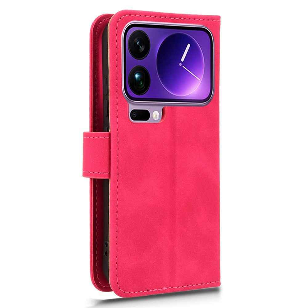 For Xiaomi 17 Pro Leather Case Skin Feel Anti Drop Wallet Flip Phone Cover - Rose