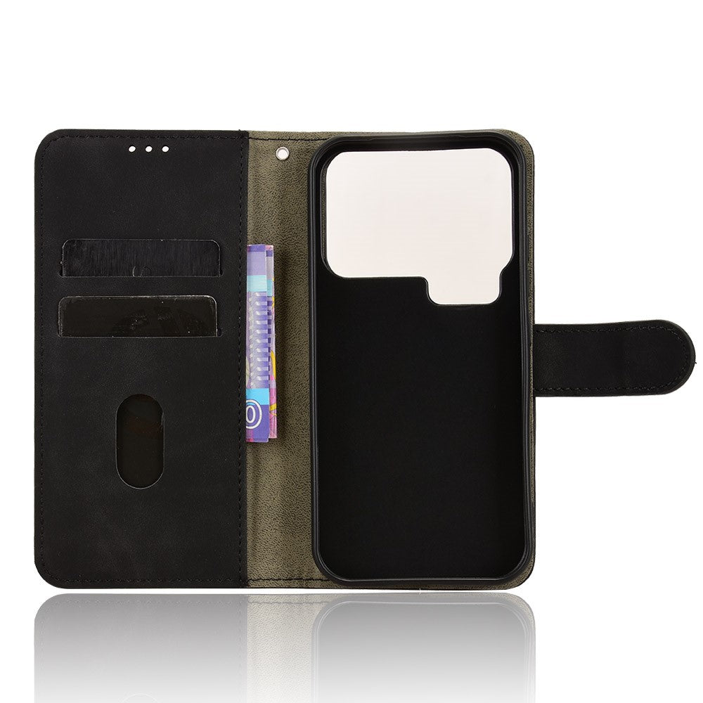 For Xiaomi 17 Pro Max Leather Case Skin Feel Anti Drop Wallet Flip Phone Cover - Black