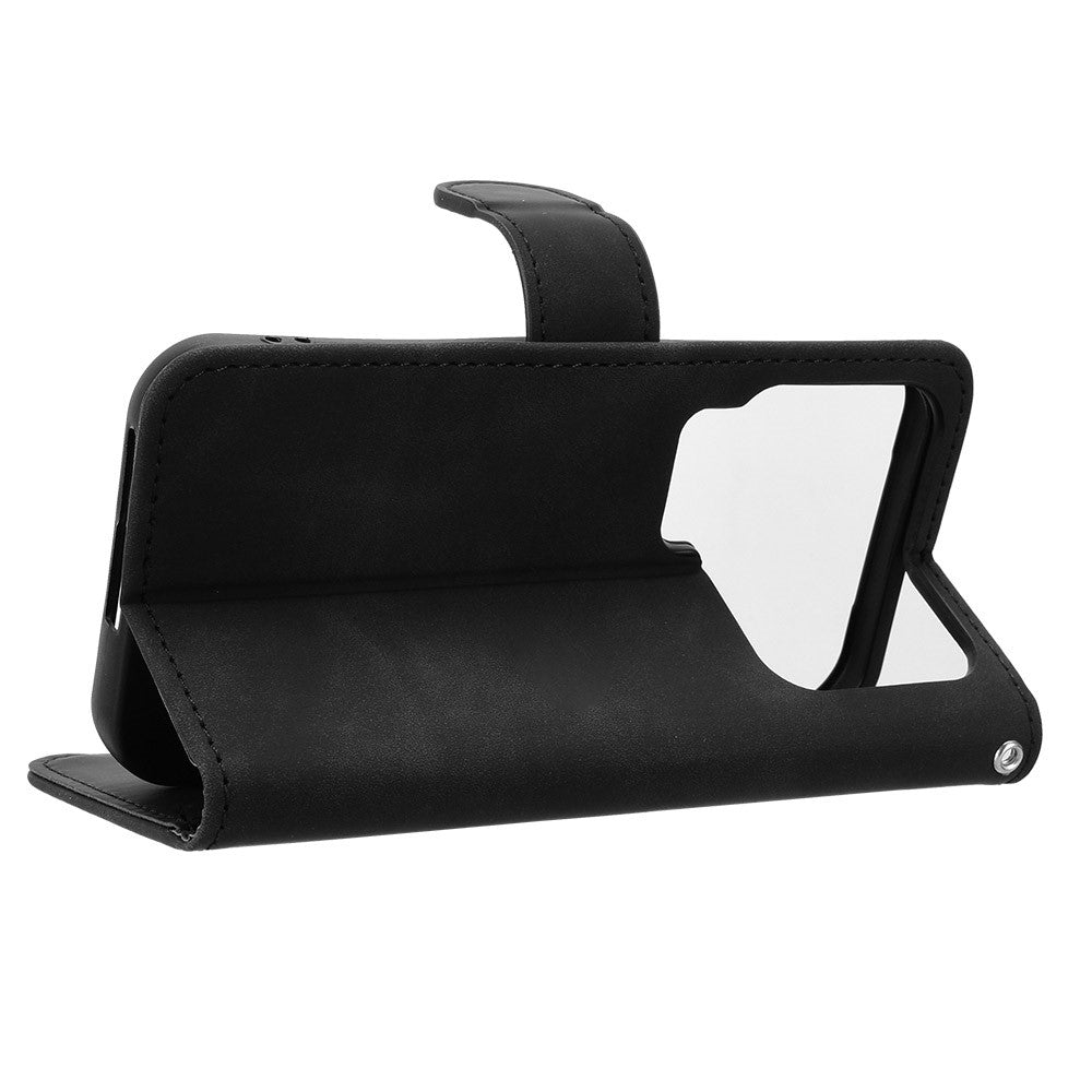 For Xiaomi 17 Pro Max Leather Case Skin Feel Anti Drop Wallet Flip Phone Cover - Black