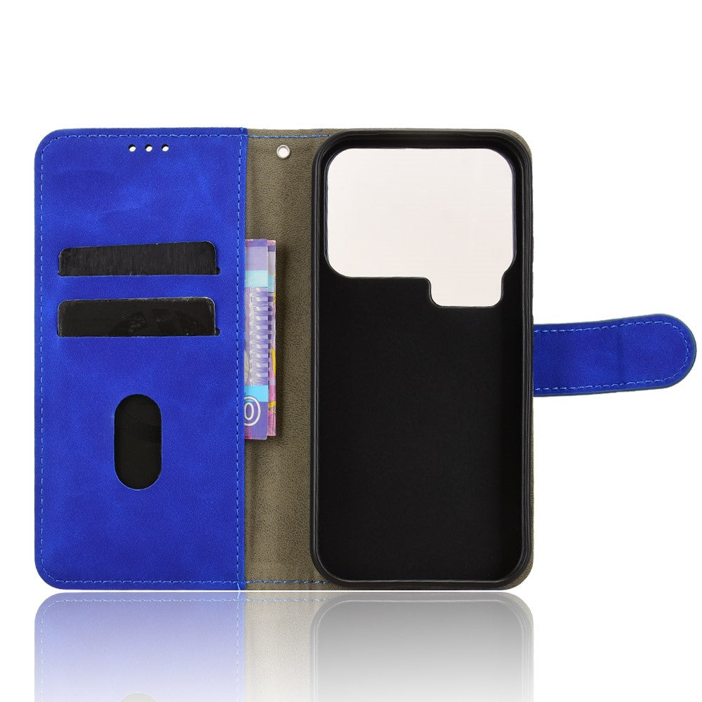For Xiaomi 17 Pro Max Leather Case Skin Feel Anti Drop Wallet Flip Phone Cover - Blue