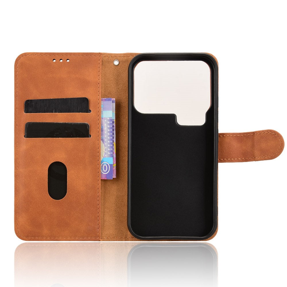 For Xiaomi 17 Pro Max Leather Case Skin Feel Anti Drop Wallet Flip Phone Cover - Brown