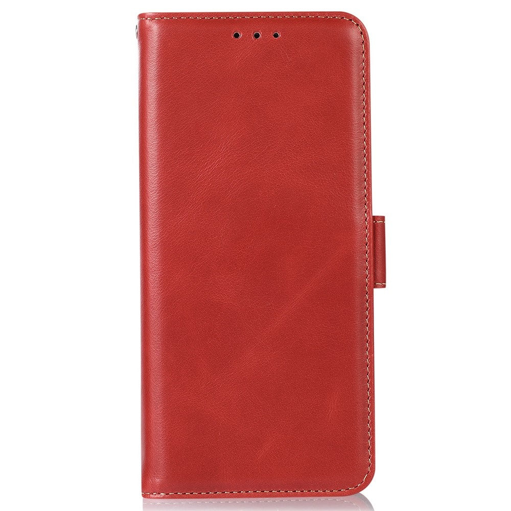 For Xiaomi 17 Pro Max Case RFID Blocking Genuine Cow Leather Wallet Phone Cover - Red
