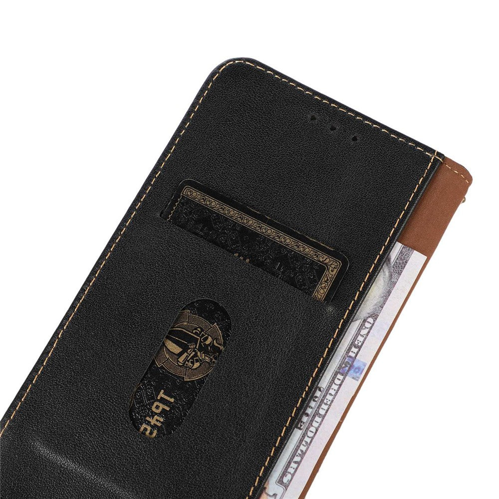 KHAZNEH For Xiaomi 17 Pro Max Case Wallet Genuine Cow Leather Phone Cover Nappa Texture - Black