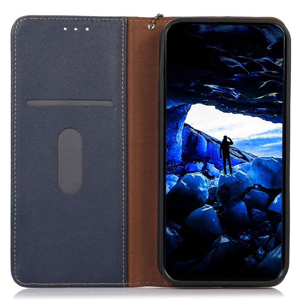 KHAZNEH For Xiaomi 17 Pro Max Case Wallet Genuine Cow Leather Phone Cover Nappa Texture - Blue