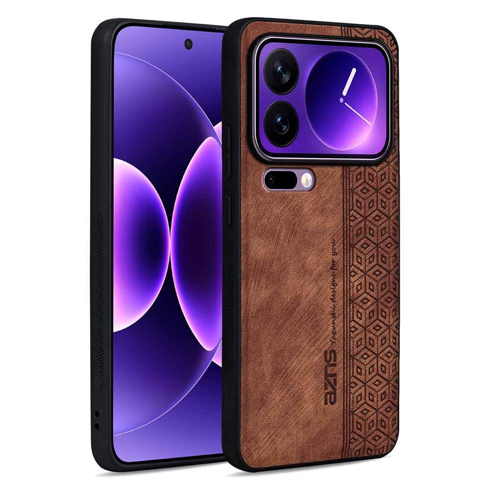 AZNS For Xiaomi 17 Pro Case Protective PU Leather Covered TPU Phone Shell - Brown