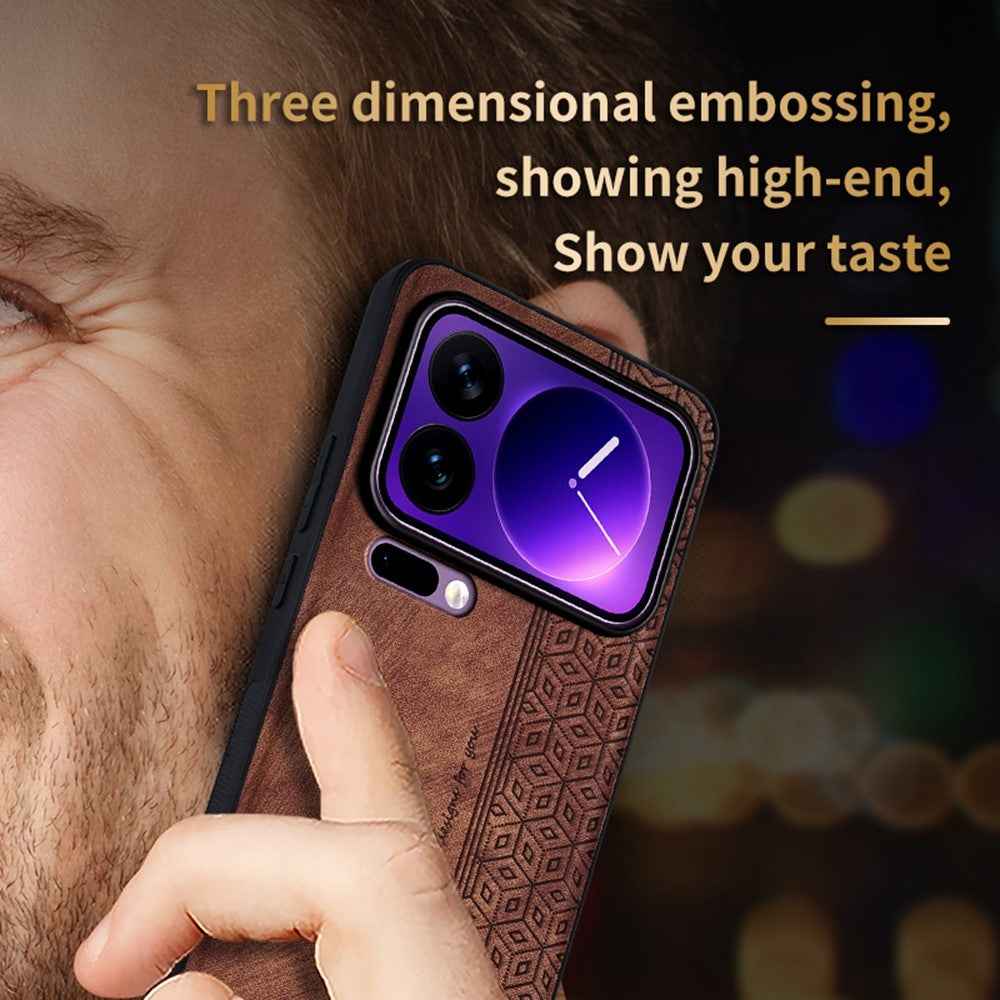 AZNS For Xiaomi 17 Pro Case Protective PU Leather Covered TPU Phone Shell - Brown