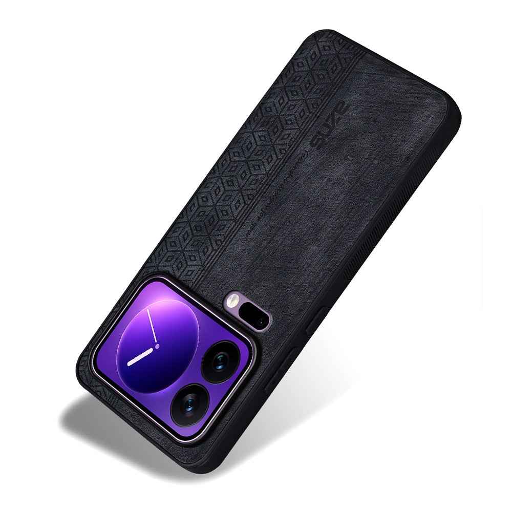 AZNS For Xiaomi 17 Pro Case Protective PU Leather Covered TPU Phone Shell - Black