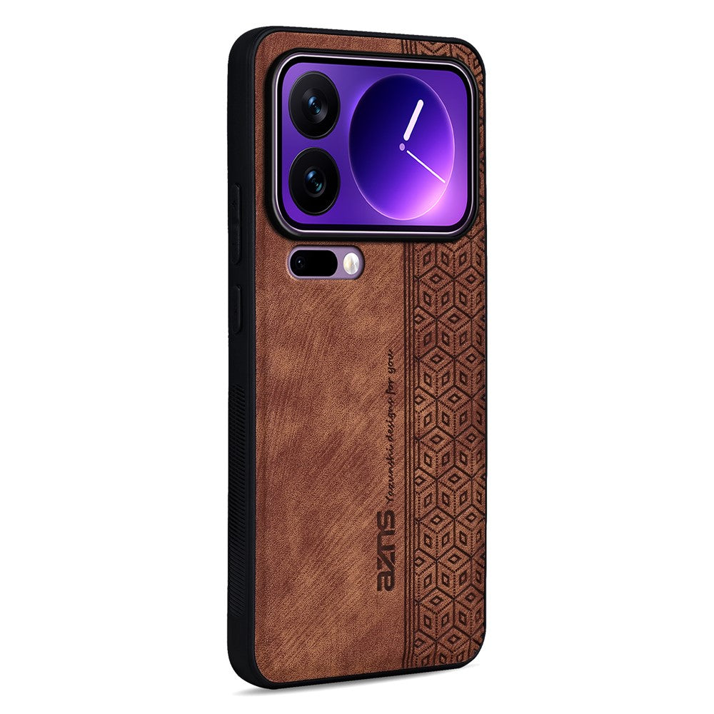 AZNS For Xiaomi 17 Pro Max Case Protective PU Leather Covered TPU Phone Shell - Brown