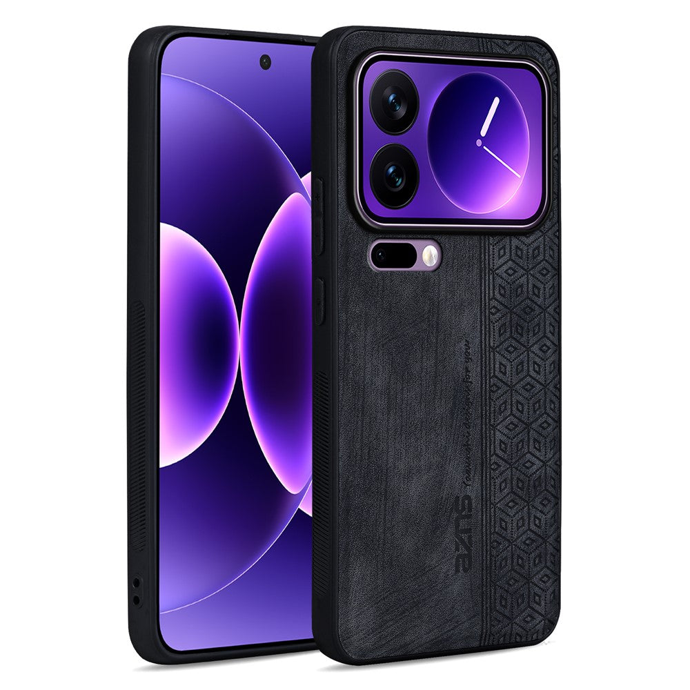 AZNS For Xiaomi 17 Pro Max Case Protective PU Leather Covered TPU Phone Shell - Black