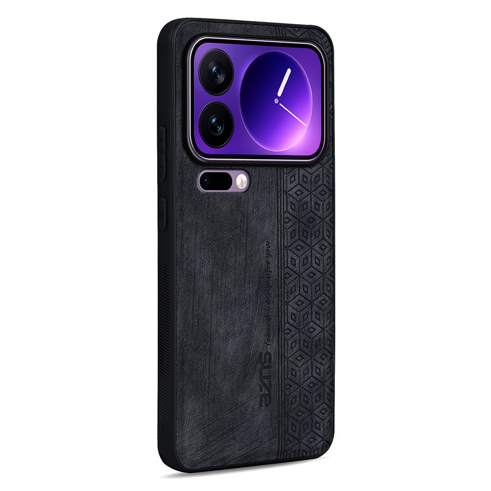 AZNS For Xiaomi 17 Pro Max Case Protective PU Leather Covered TPU Phone Shell - Black
