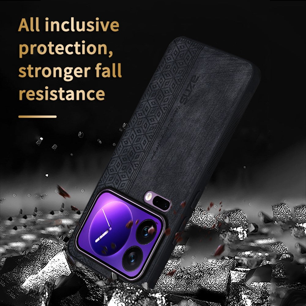 AZNS For Xiaomi 17 Pro Max Case Protective PU Leather Covered TPU Phone Shell - Black